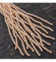 İnci Dizi Gümüş Yansımalı Pembe Belirgin Dokulu 4,5*3mm – Doğal Doku Royal Seri (63326)