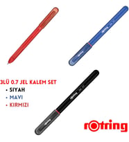 Jel Kalem 0.7 mm, 3 Renk Set, Siyah Mavi Kırmızı