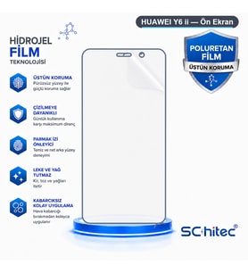 SChitec HUAWEI Y6 ii Uyumlu Ön Yüzey Nano Şeffaf Hidrojel Ekran Koruyucu