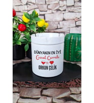 Dünyanın En İyi Genel Cerrahı Baskılı Kişiye Özel Genel Cerrah Hediyelik Seramik Kapaklı Küllük