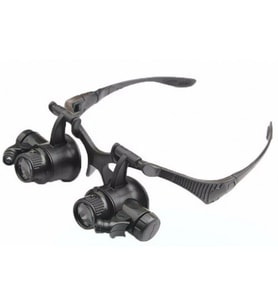 -Gözlük Modeli 10X 15X 20X 25X Lens,2Led Işıklı,Büyüteç