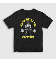 Presmono Unisex Çocuk Siyah Gym Goku Anime Dragon Ball T-Shirt 235942tt