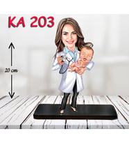 Kişiye Özel Ahşap Biblo - Sağlıkçı Kadın Karikatür Biblo - Doktor Biblo 14
