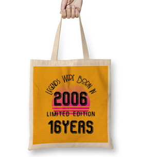 2006 Birthday Gift - Made, Born in 2006 Gift - 16 Year Old  Birthday Gift Vintage Style Bez Çanta Uzun Saplı
