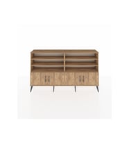 Arges Konsol 6 Raflı 4 Kapaklı 176x30x99 Çam-Çam