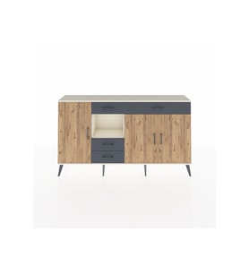 Arges Konsol 4 Raflı 4 Çekmeceli 3 Kapaklı 176x30x99 Aytaşı-Çam/Antrasit
