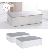 Ocean Home Textile 2 Adet Mega Boy Gri Çizgili Stuff&Things Baza Altı Hurç Set 74 x 46 x 22 cm