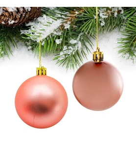 Yılbaşı Çam Ağacı 4 cm Rose Gold 16 lı Top Süs