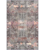 Eliana Home Baskılı, Yıkanabilir Kaymaz Taban Salon Halısı LNA1580-HT953 100x150 cm (Gri)