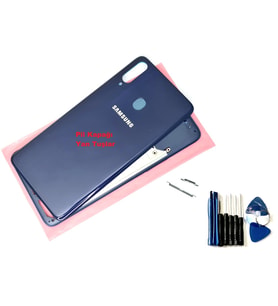 Tkgz Samsung Galaxy A20S KASA Arka Pil Batarya Kapağı (TAMİR SETİ) MAVİ