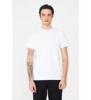 Beyaz Bisiklet Yaka Basic Erkek T-Shirt