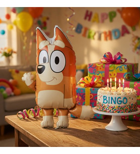 Folyo Balon Bluey Bingo 48x66 cm Doğum Günü Parti Süsü Mavi Karakter Balonu