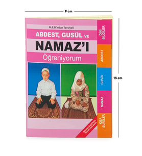 Abdest, Gusül ve Namazı Öğreniyorum Kitabı - Cep Boy - Pembe -  M.E.B Tavsiyelidir