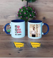 Öğretmene Hediye Kupa Bardak Lacivert Fotoğraflı Öğretmenler Günü Hediyesi