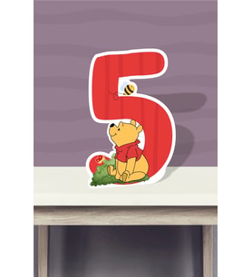 Winnie The Pooh Temalı Ayaklı Rakam Pano - 5 Yaş (40 cm)