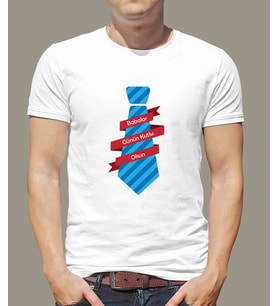 Babalar Günü Kravat T shirt (Beyaz)
