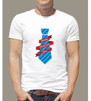 Babalar Günü Kravat T shirt (Beyaz)