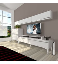 Decoraktiv Ekoflex 8 Mdf Silver Tv Ünitesi Tv Sehpası - Parlak Beyaz