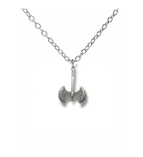 Viking Savaşçı Baltası Figürlü Kolye – 60 cm Zincirli Zamak Kaplama Unisex Mitolojik Aksesuar (Gümüş)