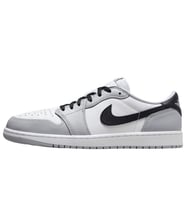 Nike Air Jordan 1 Retro Low OG Leather Unisex Sneaker Hakiki Deri Unisex Günlük Spor Ayakkabı Beyaz Gri