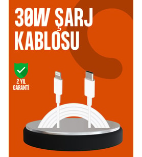 30W Type-C Lightning Hızlı Şarj Kablosu 1.2m iPhone Uyumlu