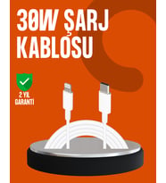 30W Type-C Lightning Hızlı Şarj Kablosu 1.2m iPhone Uyumlu