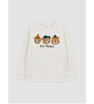 LCW Kids Beyaz Baskılı Erkek Çocuk Sweatshirt