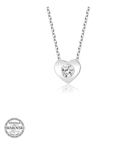 Swarovski Taşlı Gümüş Kalp Bayan Kolye
