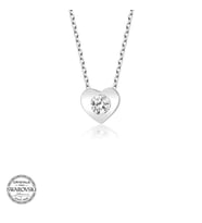 Swarovski Taşlı Gümüş Kalp Bayan Kolye
