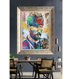 Gümüş Çerçeveli Atatürk Tablo ds21
