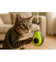 Runaway Avokado Kedi Oyuncağı - Naneli, Mama Hazneli ve Sallanmalı