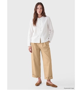 LCW Modest Yeşil Geniş Paça Pileli Kadın Pantolon