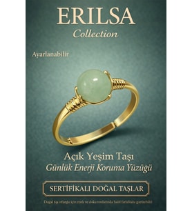 Sertifikalı Günlük Enerji Koruma Yüzüğü – Yeşim Taşı Ayarlanabilir Gold İnce Terazi Balık Burcu (Çok Renkli)