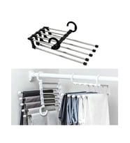 Hareketli Dolap İçi Pantolon Kravat Şal Askı Sistemi Düzenleyici Katmanlı Askılık Organizer (5343)