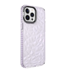 Uyumlu Model Apple iPhone 13 Pro Kılıf Bumper Şeffaf Buzlu Kapak (Mor)