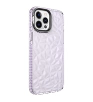 Uyumlu Model Apple iPhone 13 Pro Kılıf Bumper Şeffaf Buzlu Kapak (Mor)