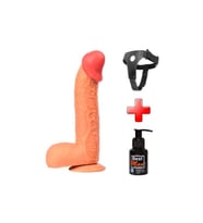Belden Bağlamalı 27,5 cm Dev Boy Realistik Vantuzlu Dildo Penis