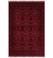 Kırmızı Renkli Afgan Tarzı Altı Kaymaz Şönil Kilim