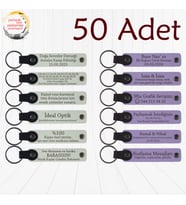 Beyaz & Mor Menekşe, Kurumsal Workshop Katılımcılarına Anı, 50’li Set, İsim Yazılabilen Anahtarlık