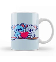 Cute Koala Couple Holding Heart On Tree Kupa Bardak Porselen