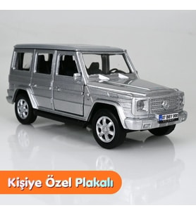 Mercedes-Benz G-Class Metal Model Araba Gri - Kişiye Özel Plakalı (1:36 Ölçek)