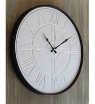 Markakanvas Siyah Metal Kasalı Duvar Saati  (Çap 50 cm - 80 cm ) (Beyaz)