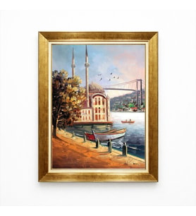 Tablore İstanbul Ortaköy Camii Yağlı Boya Görünümlü Kanvas Tablo