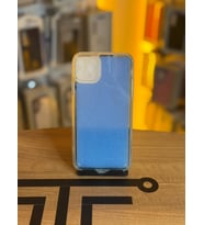 iPhone 11 Pro Max Uyumlu Parıltılı Desenli Renkli Şeffaf Silikon Kılıf (Mavi)
