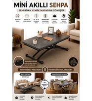 Mini Juppo Mdf Kartal Oval Köşe Siyah Sehpa