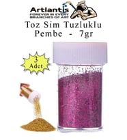 Pembe Toz Sim Tuzluklu 7 gr 3 Adet Renkli Toz Sim Epoksi Reçine Okul Etkinlik Dekarasyon Slime
