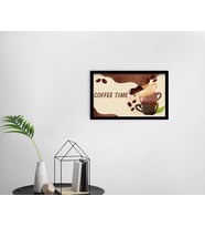 BK Home Coffee Tasarımlı Dekoratif Ahşap Siyah Çerçeveli Tablo-41