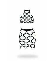 Mulvxbrf Brf02 Siyah Etek Suni Deri Etek Metal Halkalı Mini Etek - Brf1289 (Mulvix)