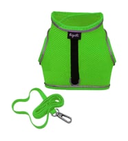 Çift Kilitli Sportif Kedi Köpek Göğüs Tasma Seti 30-38 cm Small Yeşil