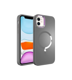 Apple iPhone 12 Uyumlu Kılıf M-safe Wireless Şarj Özellikli Zore Stil Kapak (Siyah)